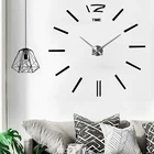 Большие настенные 3d-часы сделай сам современного дизайна, наклейка, дизайн, декоративные акриловые зеркальные настенные часы для гостиной, украшение для дома и офиса