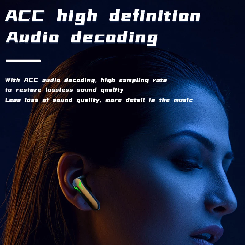 Игровые наушники Bluetooth 5.1 беспроводные с сенсорным управлением шумоподавлением