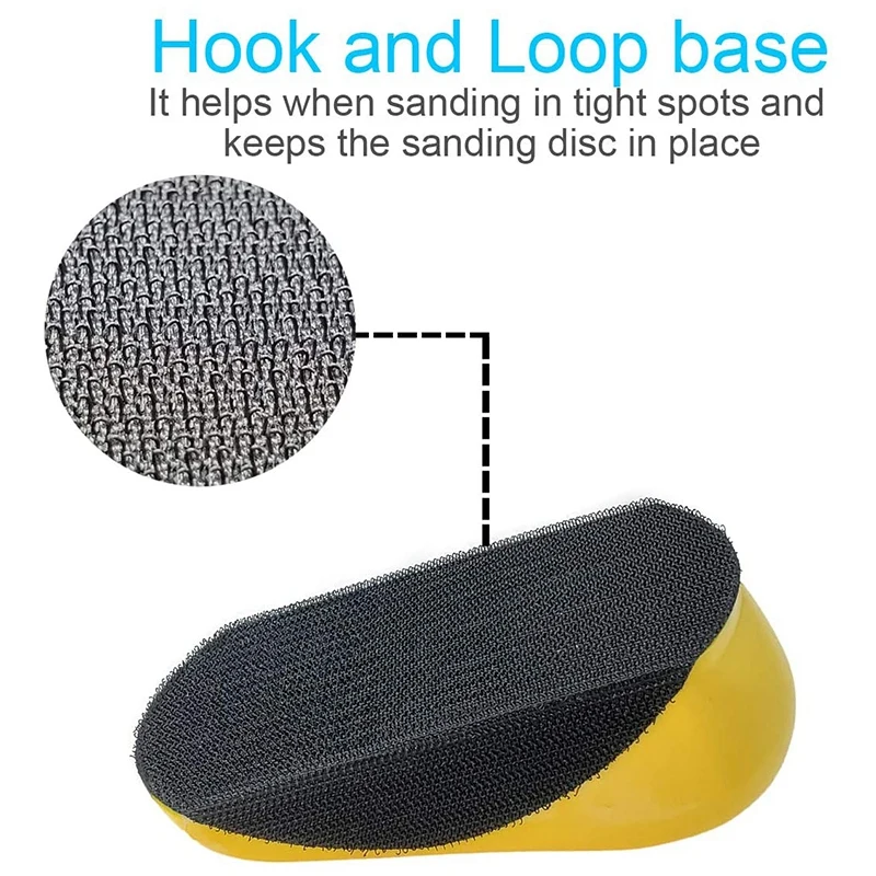 

2PCS 5 Inch Hand Sanding Block for Hook & Loop Sandpaper Hand Pad Polishing Pad Abrasive Tools