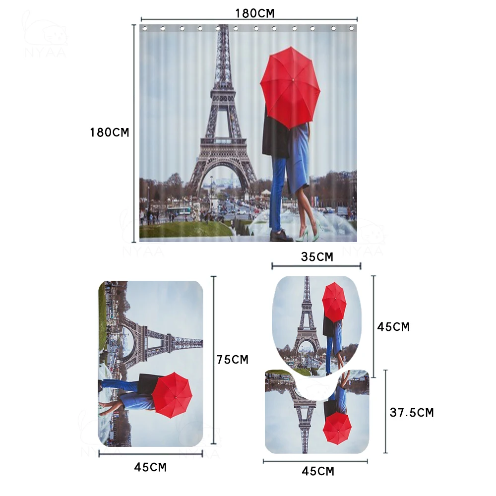 Занавеска для душа NYAA Классическая занавеска ванной/туалета с 12 крючками Осенний