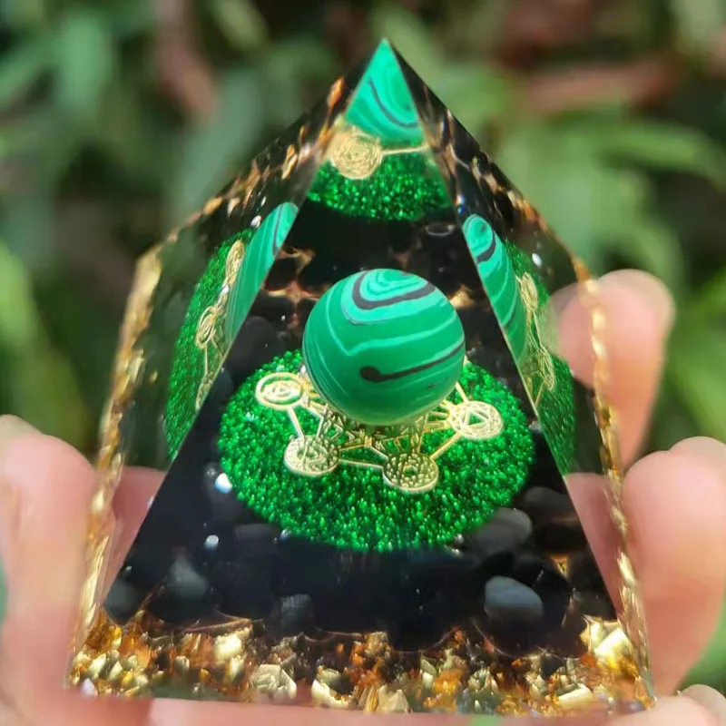 

Украшение для дома и офиса, 6 см, взрывобезопасная пирамида, хрустальный шар из капающей смолы, украшение для дома и рабочего стола