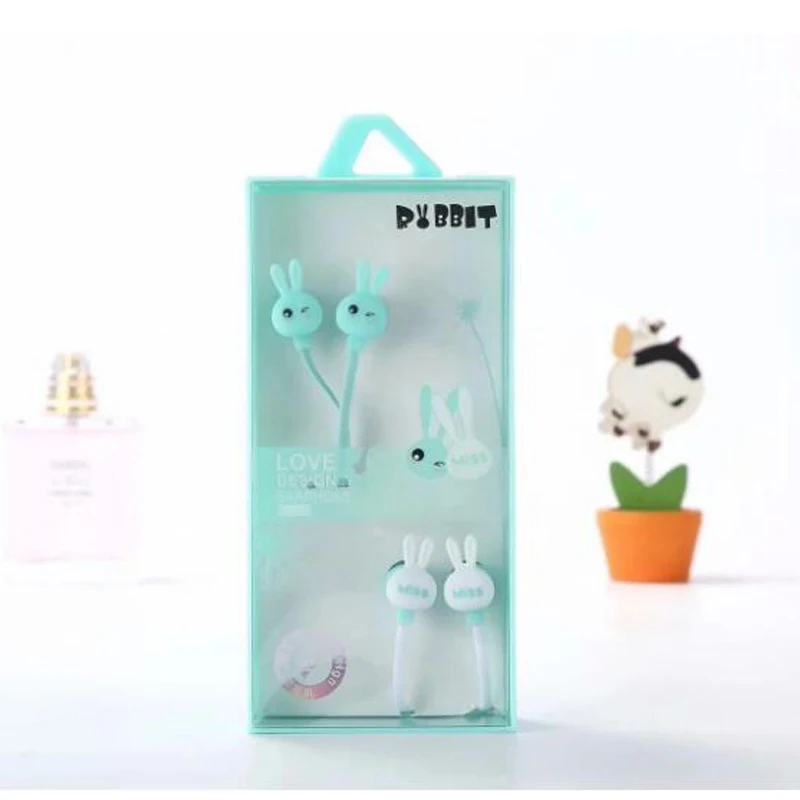blue 2 Проводной головной убор с мультяшным Кроликом, наушники с микрофоном для Xiaomi, samsung, iPhone, телефона для детей, девочек, милые подарки, наушники - Цвет: blue 2