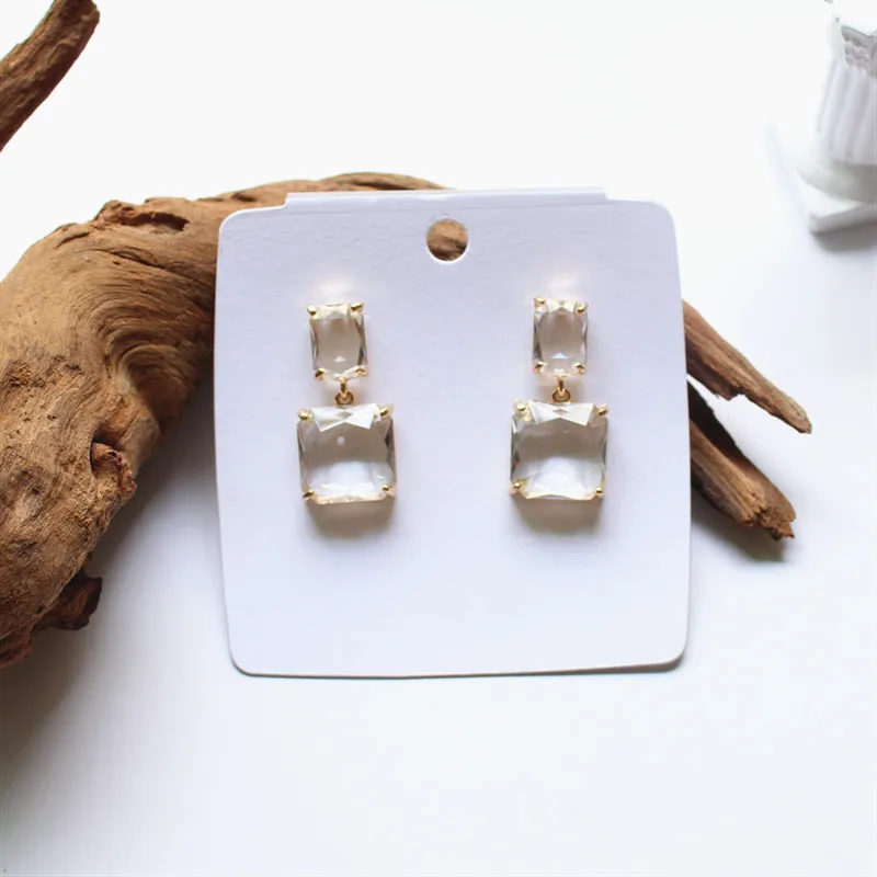 Корейский дизайн модные ювелирные изделия геометрический кулон женские Bijoux нерегулярные прозрачные хрустальные серьги для женщин подарок - Окраска металла: Светло-желтый, золотистый цвет