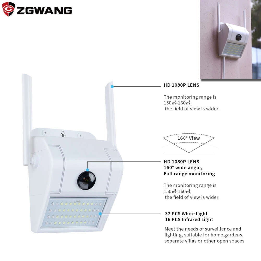 H265 1080P Wi Fi IP камера открытый беспроводной IP66 водонепроницаемый 48 Светодиодный