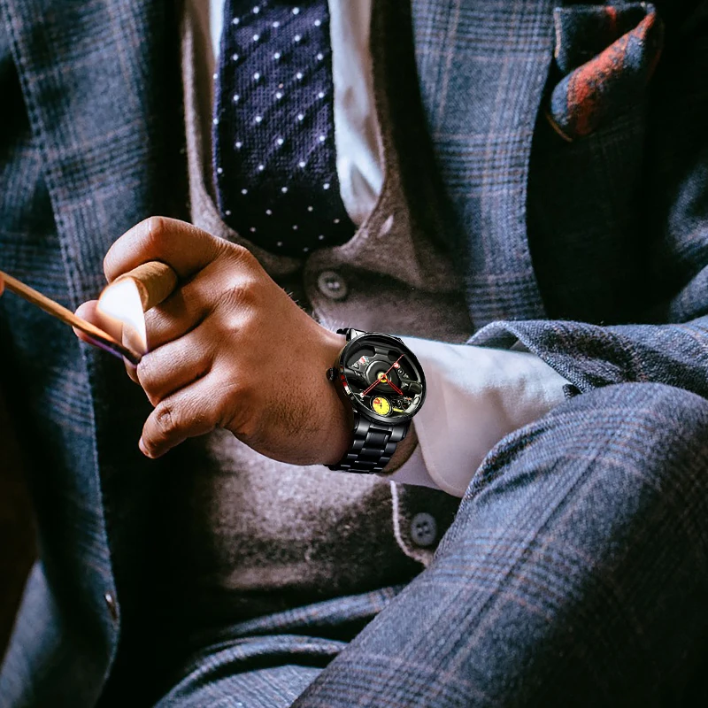 

Men Car Wheel Watch Fashion Waterproof Sport Watch Men's Quartz Rim Hub Watch Run Men Quartz Wristwatch Relogio Masculino