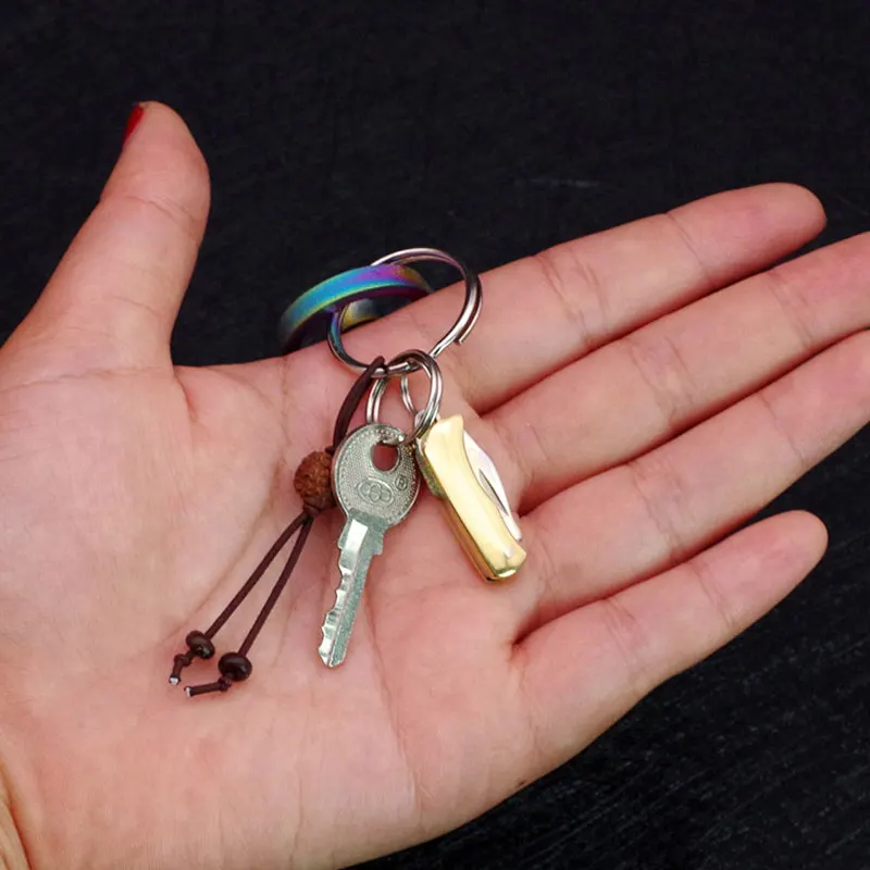 Mini Pocket Knife Folding Brass Keychain Pendant Cleaver Outdoor Tools Emergency Tool Gift Keyrings New | Украшения и аксессуары