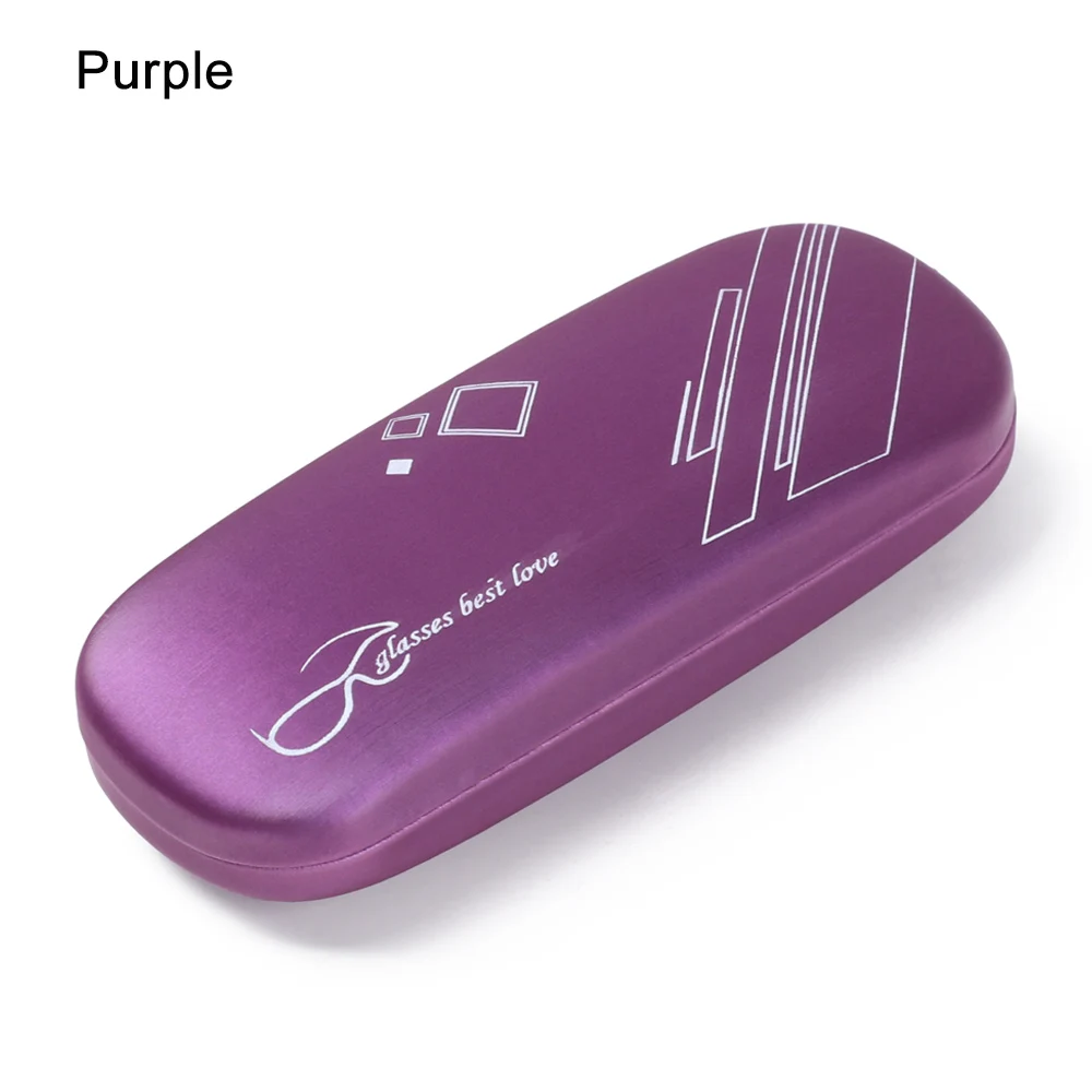 purple 1 шт.,, модный деревянный Жесткий набор, держатель, Металлический Чехол для очков для чтения, для мужчин и женщин, кожзам, коробка для очков, аксессуары для очков - Цвет: purple