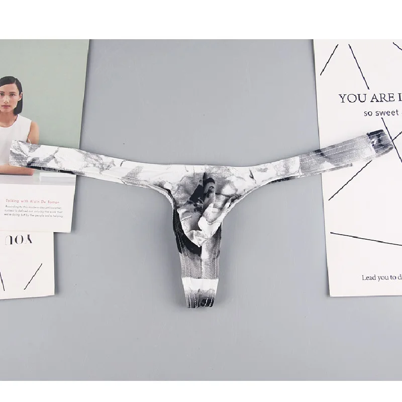 Мужские трусики-стринги с рисунком пиона Настраиваемые на эмоциях стринги