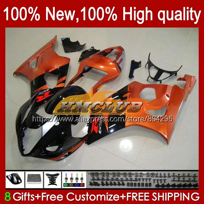 Корпус для SUZUKI GSXR 1000 CC 1000CC K3 GSXR1000 33No.106 GSXR-1000 GSX R1000 03 04 GSX-R1000 2003 Orange blk 2004 обтекатели |