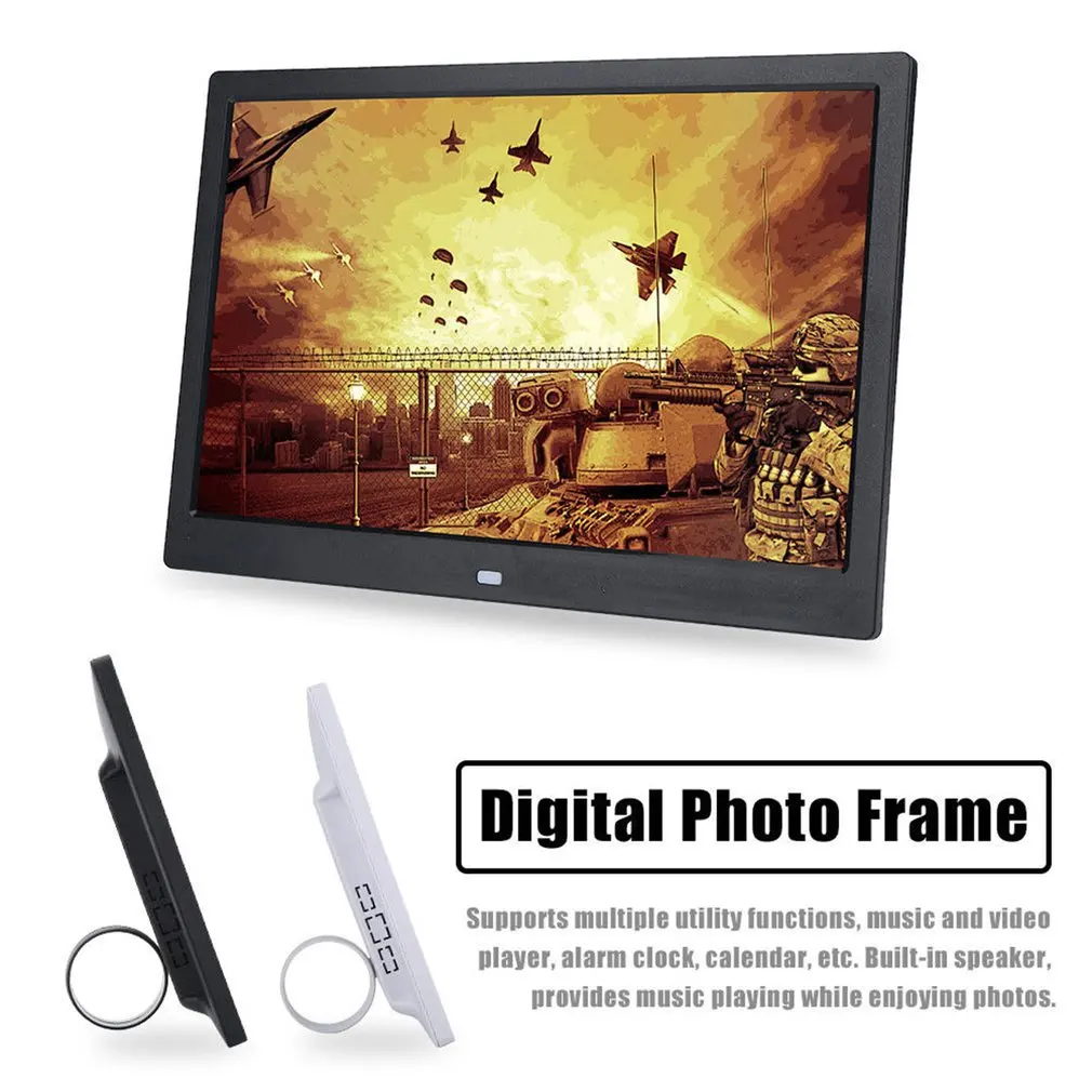 

HD Digital Photo Frame Electronic Album LED Screen Pictures Music Video Remote Control Music Playing Alarm Mixed Seeding