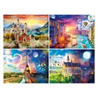 Алмазная 5d картина сделай сам, картина с вышивкой пейзажа, квадратная, круглая, Радужная, в виде замка, украшение ручной работы, хобби