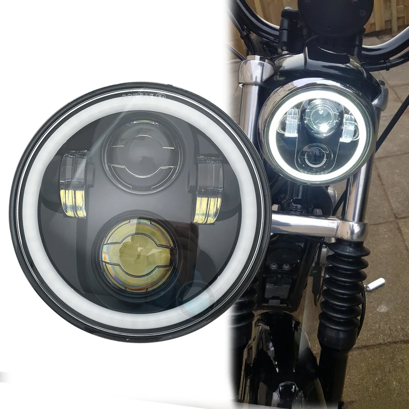 Светодиодный прожектор для мотоцикла 5 75 дюйма Dyna Sportster дюймов 3/4 40 Вт| |