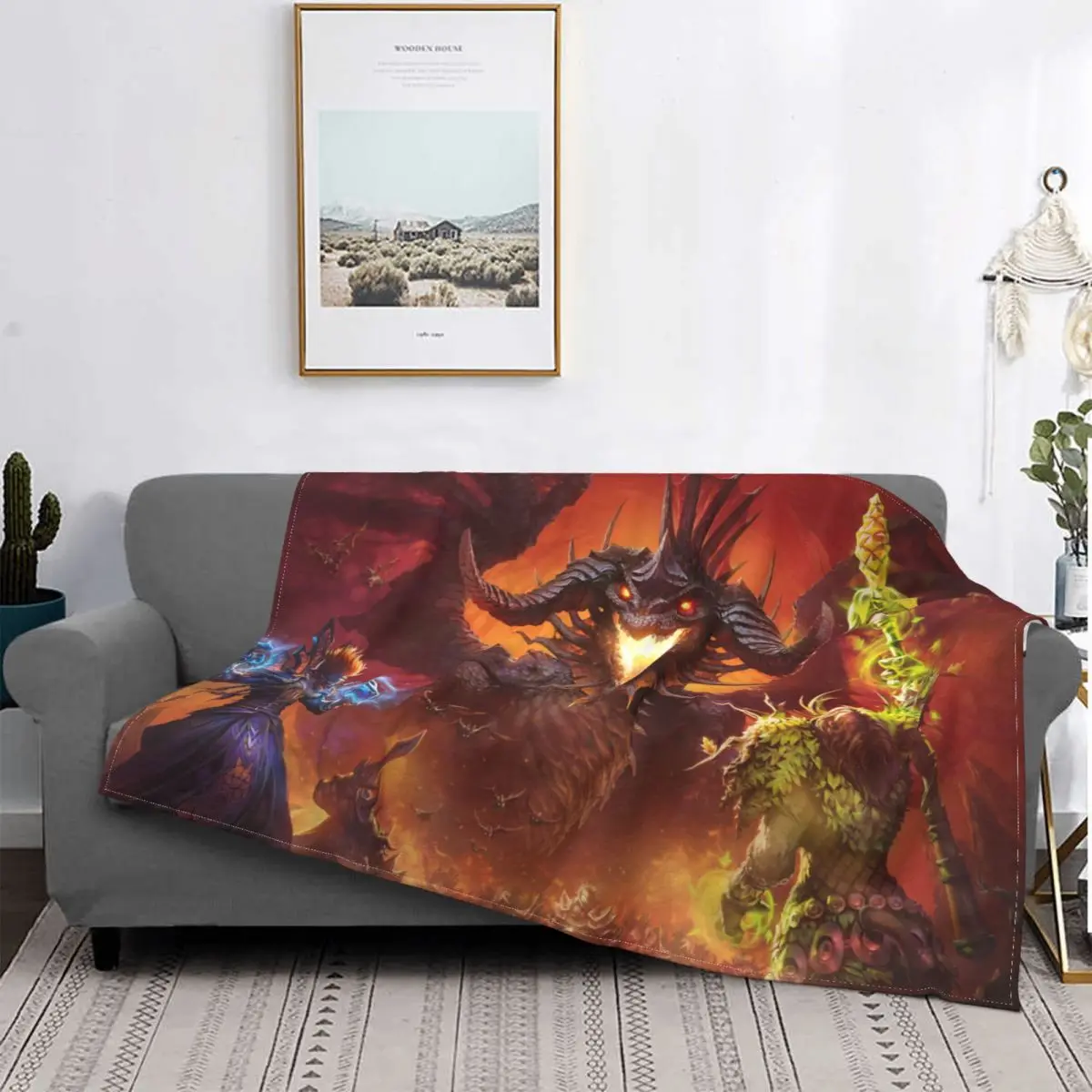 

Manta de franela de World of Warcraft Druid, juego de rol, decoración estratégica, colcha portátil para el hogar