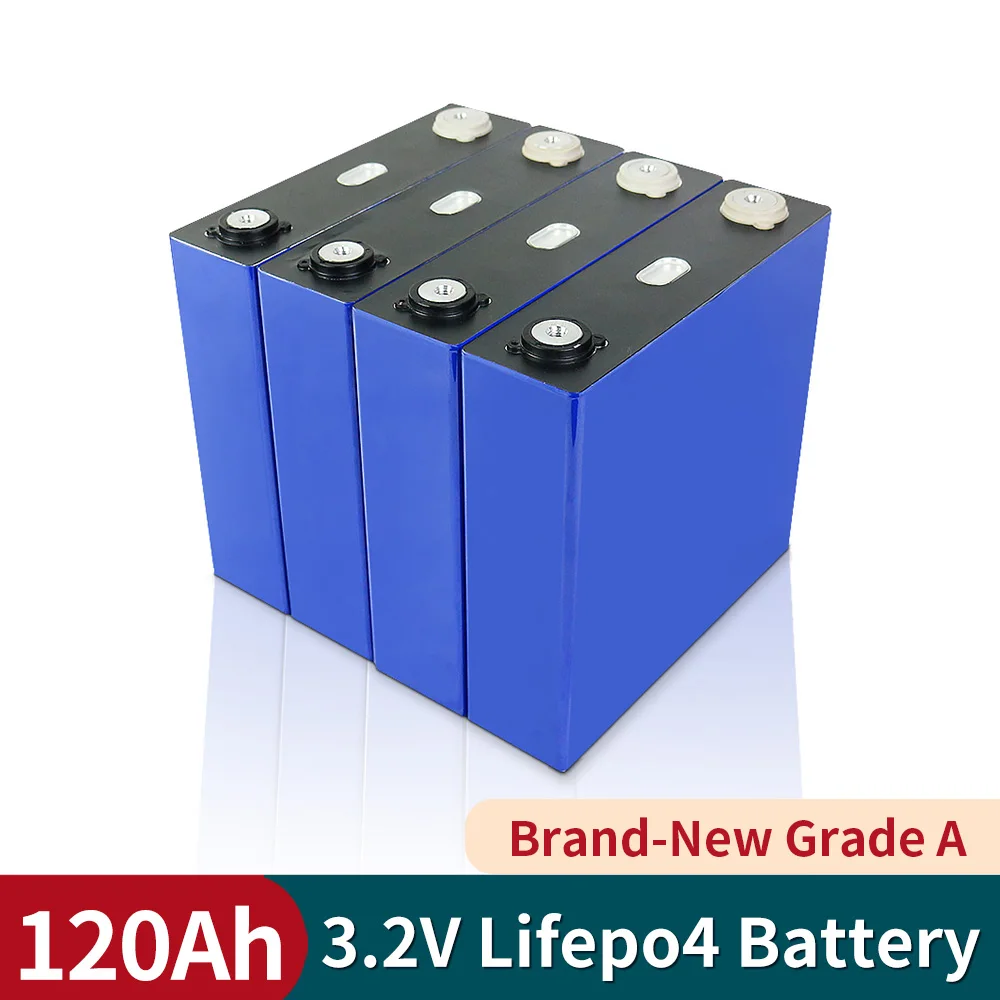 

32PCS New 3.2V 120Ah LifeO4 Cell 12V 24V 48V Battery Pack For Solar Ebike Lithium Iron Phosphate Cycle 5000 Times EU US Tax Free
