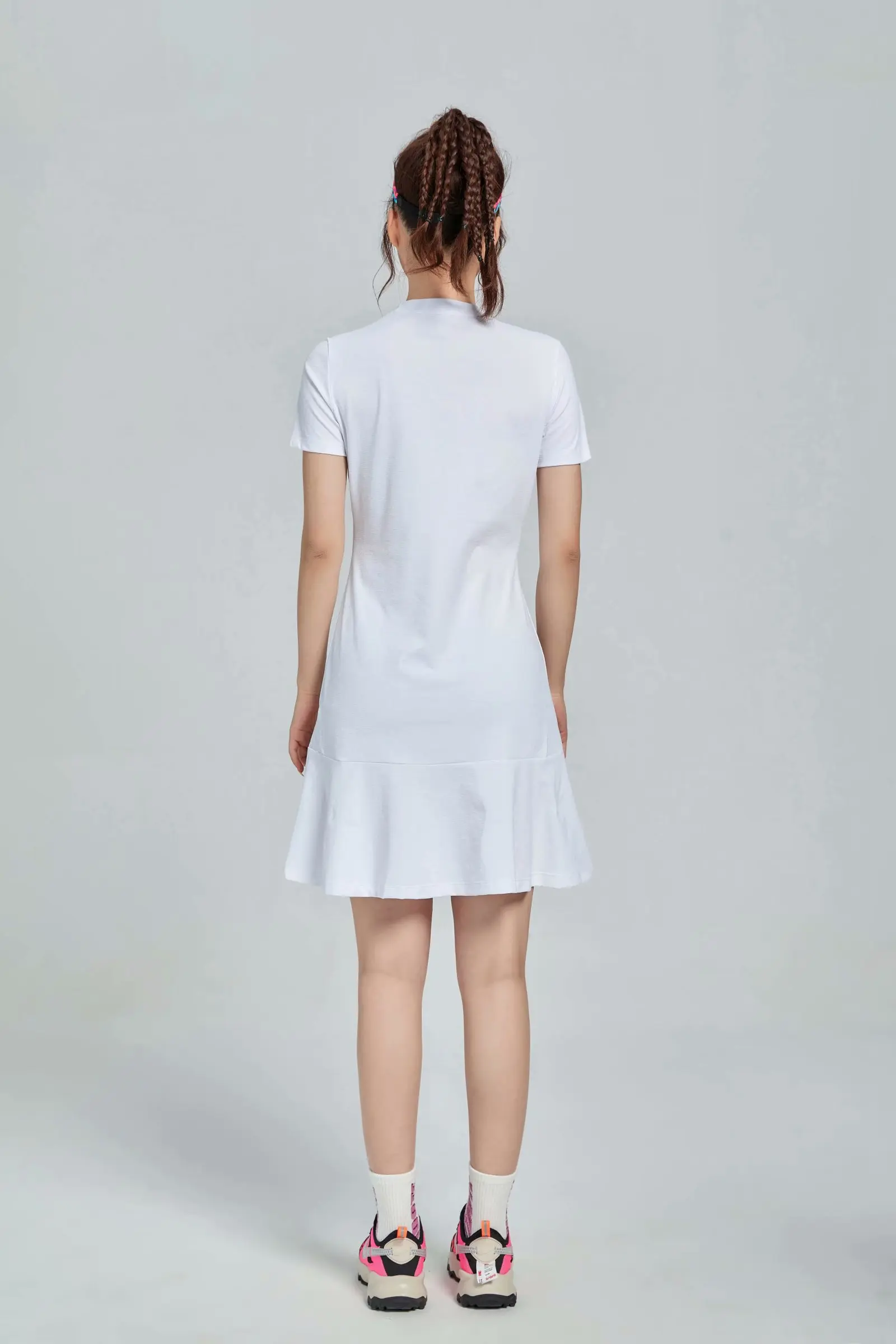 

Women Tennis Dresses Running fitness gym Girls Badminton Dress, Female letter Golf yoga Dance Party Sport short sleeves shirts