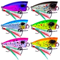 1pcs mini popper fishing lures 4 3cm 4g topwater hard bait artificial wobblers plastic pesca fishing tackle with hooks