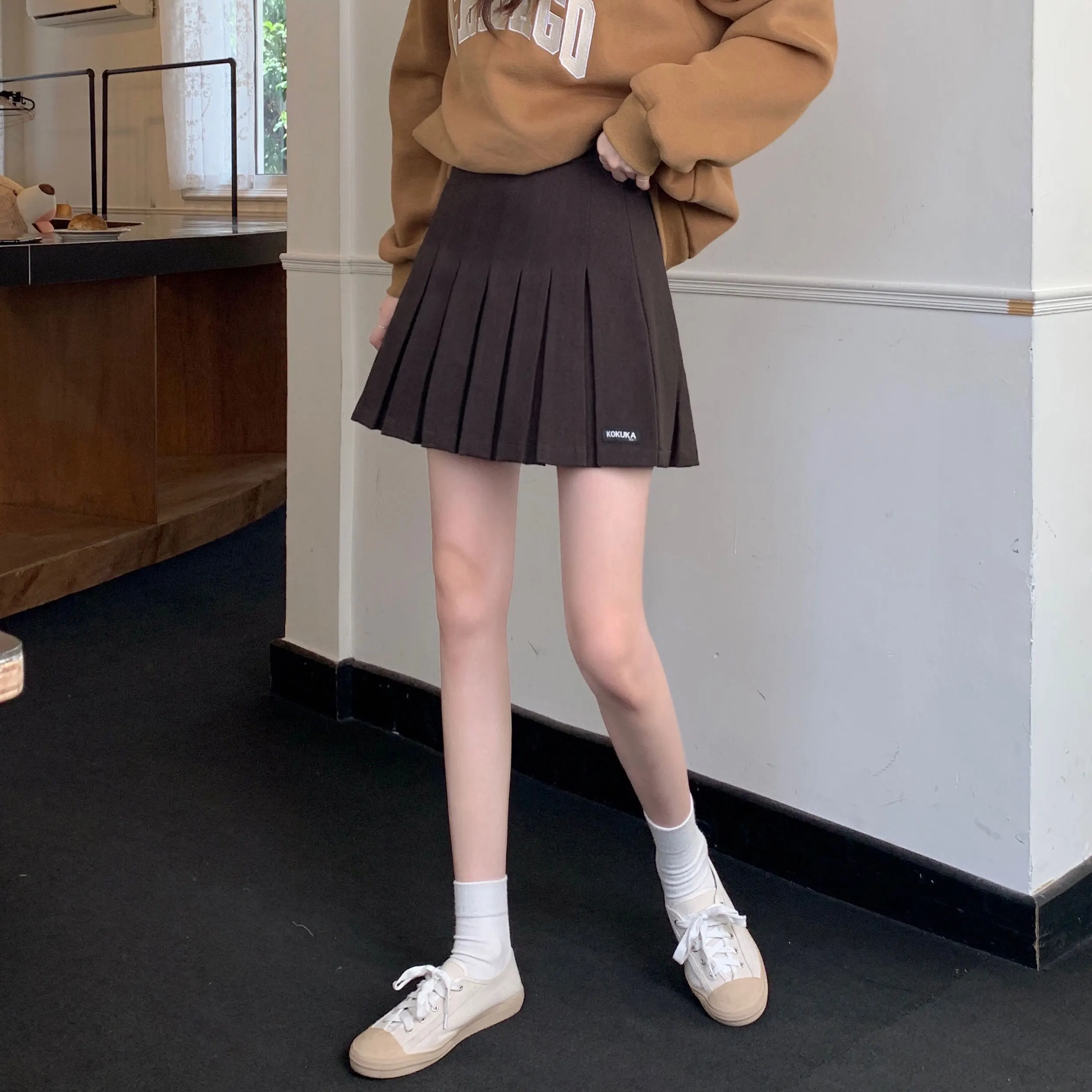Женская юбка с высокой талией однотонная плотная плиссированная для игры в гольф