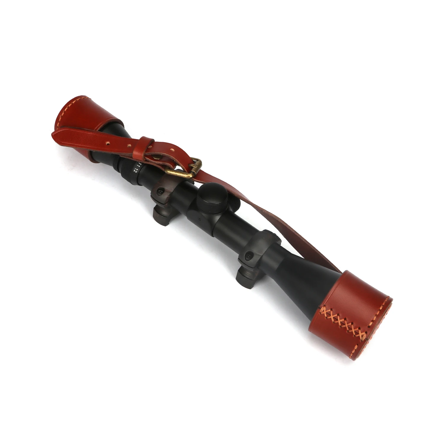 

Tourbon Hunting Gun Accessories Rifle Scope Cover Holder Genuine Leather Scope Objective Ocular Lens Cap Protection Case