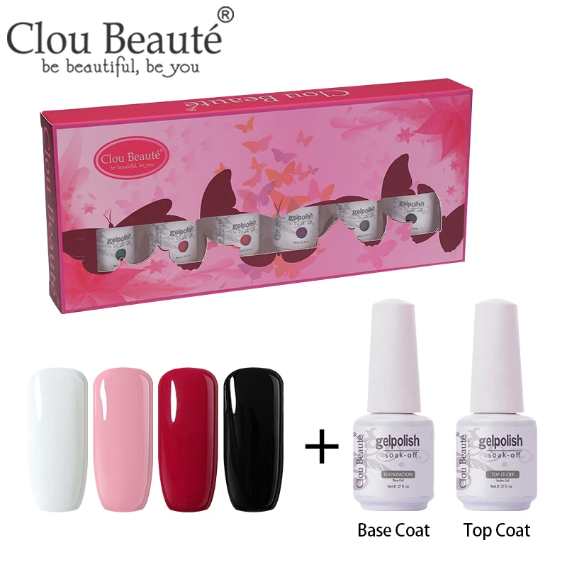 ZH35 Clou Beaute 6 шт./компл. гель для ногтей профессиональная эмаль стойкий растворимый лак гель лак-основа верхнее покрытие Набор для украшения ногтей - Цвет: ZH35