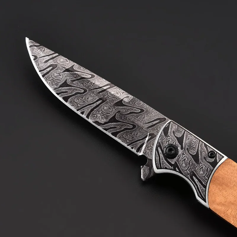 

Ножи 8,6 дюйма, уличный нож, складное лезвие, складной нож для кемпинга, лезвие из титановой стали + карманный нож с деревянной ручкой, инструм...