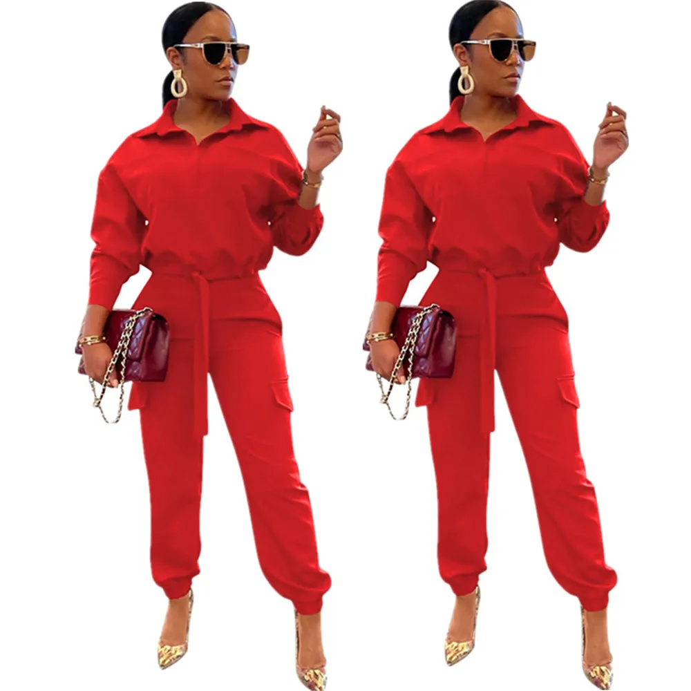 

Womens Two Peice Sets Sweatsuits for Women Autumn New Style Elastic Waist Trousers Long Sleeve Tall Waist Wholesale Dropshipping