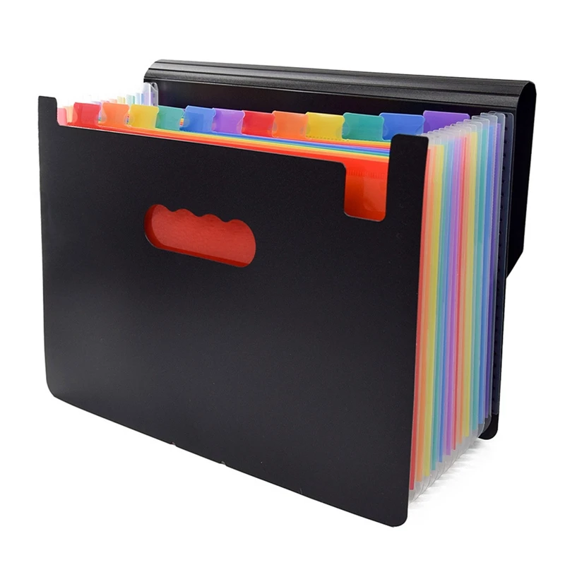 

12 Layer Organ Bag File Holder Document Bag Rainbow White Classification Test Papers Tool Business Expanding File Folders