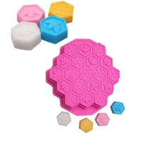 cake mould silicone bee chocolate candle mold bakeware 19 cell honeycomb soap silicone mold