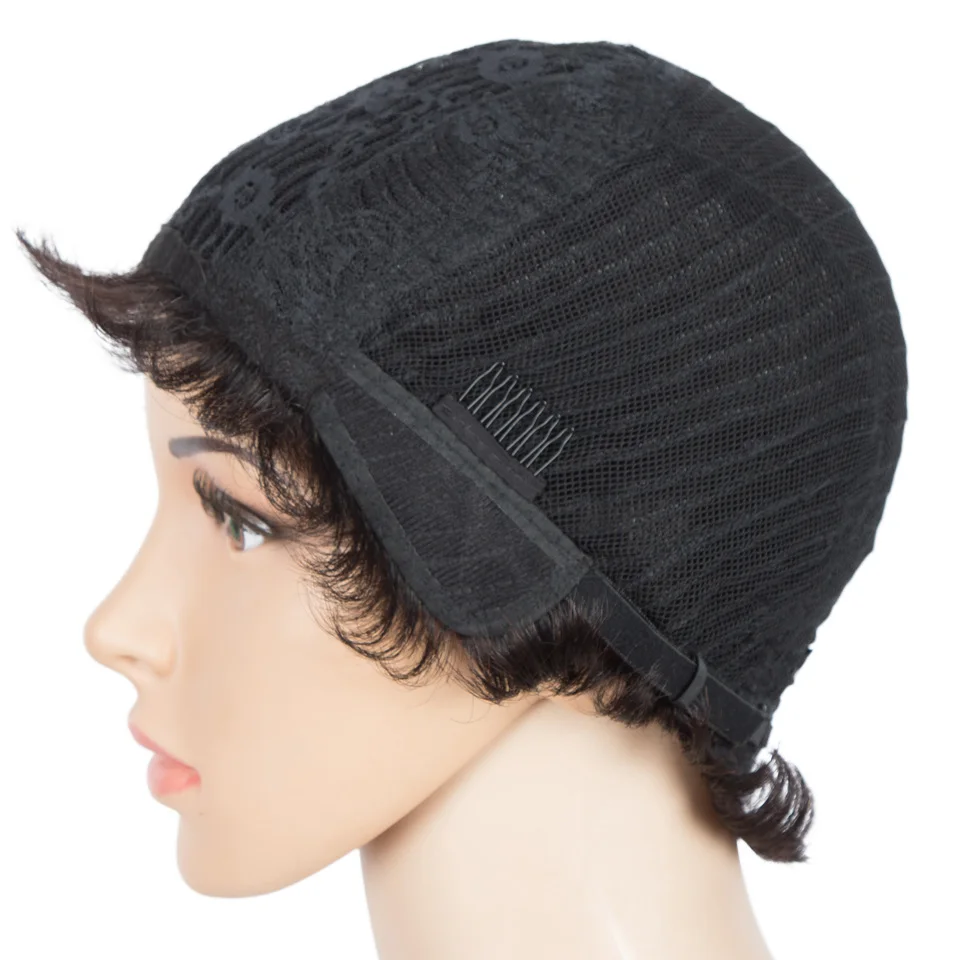 

Pixie Cut Human Hair Wigs Without Glue Short Colored Human Hair Wigs 130% Density Full Machine Made Wig Free Shipping Allure