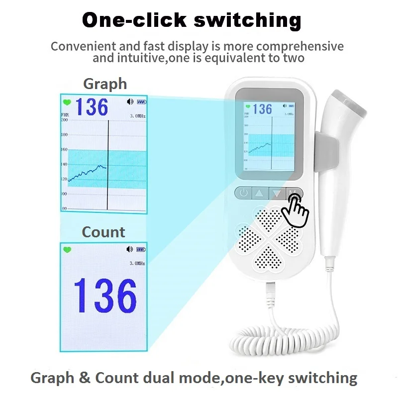 Ультразвуковой портативный фетальный допплер 3 0 МГц с ЖК-монитором сердечного