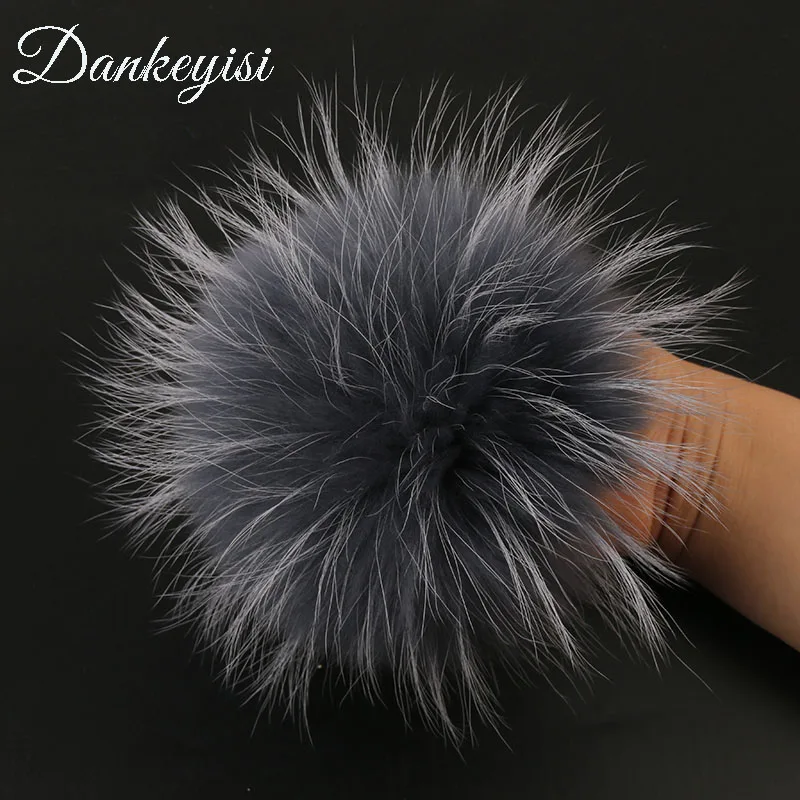 DANKEYISI помпоны из натурального меха 13-17 см DIY помпоны из меха енота и лисы меховые шарики для шапок шарф аксессуары для одежды 5 шт./лот