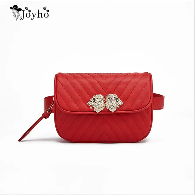 Женская поясная сумка JOYHO с головой льва забавная на пояс стеганая нагрудная