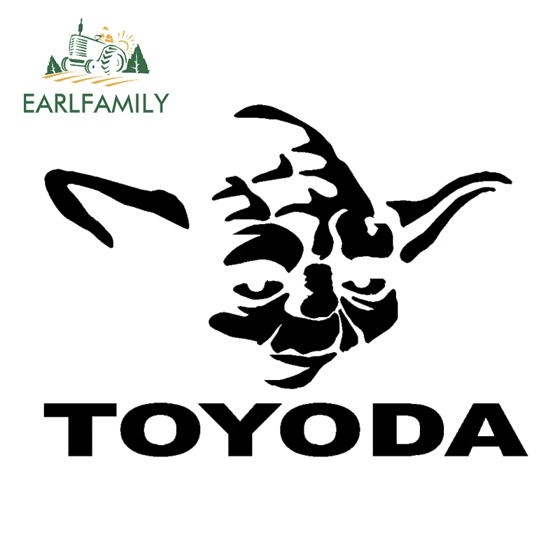 EARLFAMILY, 14 см x 10,2 см, Звездные войны, детская игрушка йода, автомобиль, грузовик, окно, забавная виниловая наклейка, автомобильная Наклейка на окно, бампер, черный/серебристый