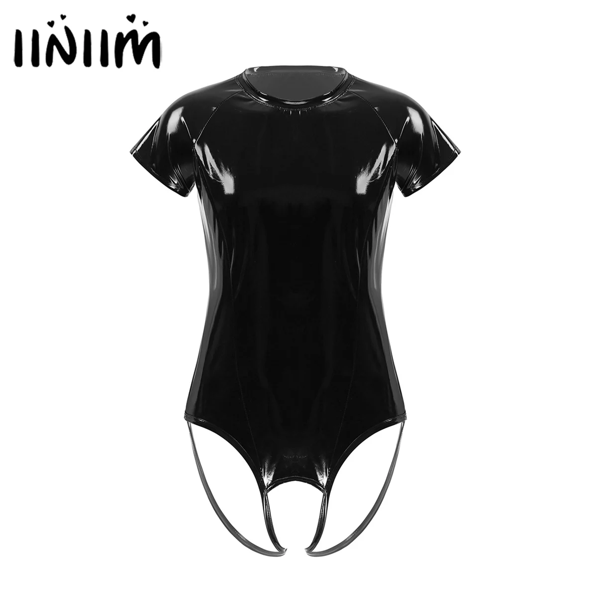 

Mens Lingerie Sissy Bodysuits Catsuit Skinny Body Latex Leather Shiny Metallic Open Butt Crotchless Bodysuit Teddies Costumes