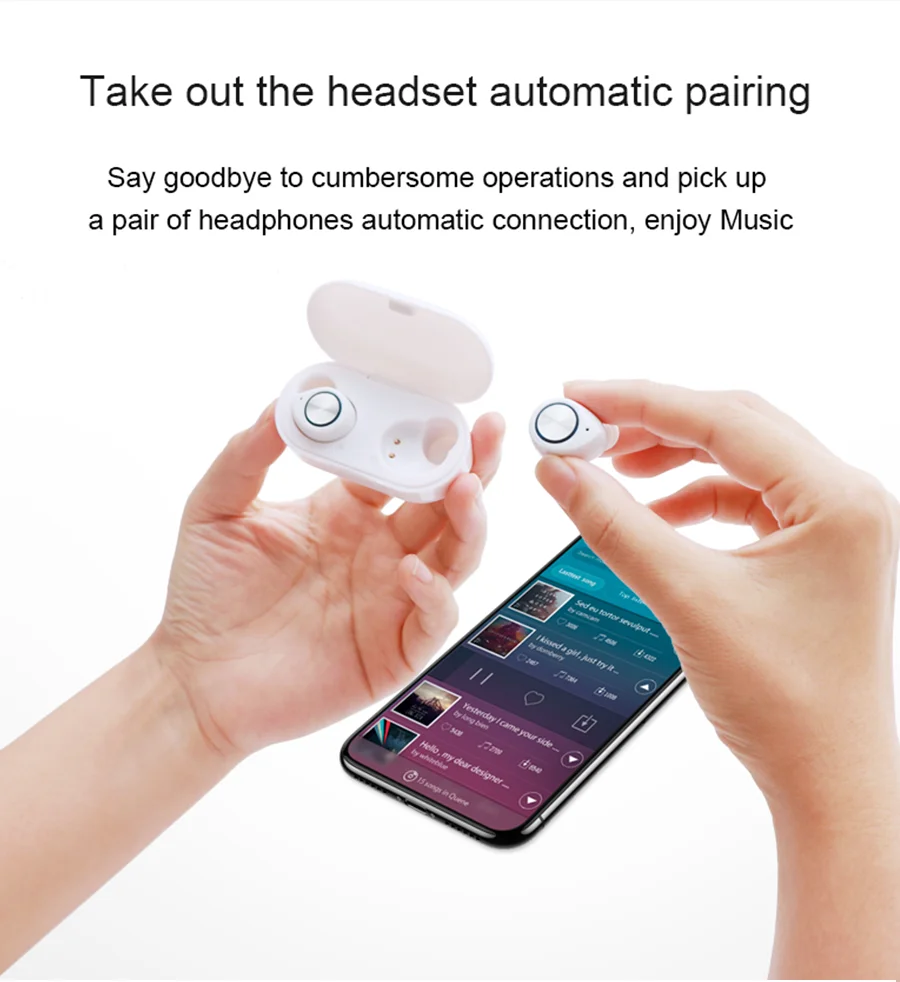 TW60 Touch control беспроводные наушники Buletooth 5,0 гарнитура 8D объемный HiFi стерео наушники спортивные наушники с микрофоном для телефонов