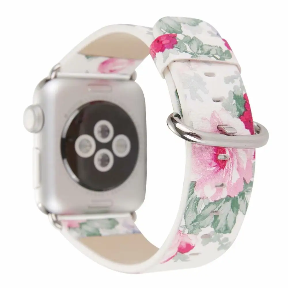 Китайский ремешок с чернилами для Apple Watch band 5 4 3 2 1 44 мм 40 42 38 браслет цветочным
