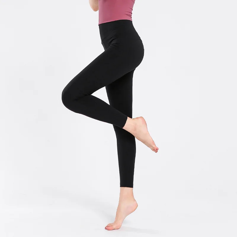 

New Nude Push Up Pants Women Elastic Abdomen Tight Sports Leggings Out Wear Peach Hip Tights High Waist Sports Fitness Pants