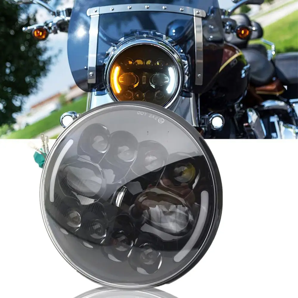 Мотоциклетная светодиодная фара DRL 7 дюймов для Кафе Racer Touring Мотоциклы