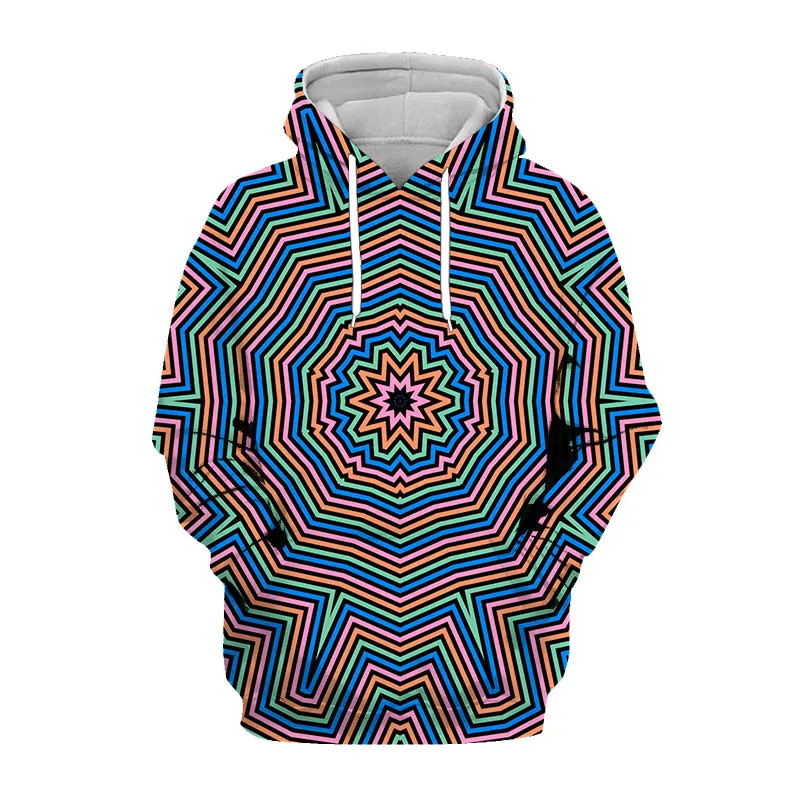 

SONSPEE Psychedelic Pattern Hoodies Men Women Sweatshirt 3D Print Autumn Long Sleeve All-Match O Neck Casual Harajuku Pullover