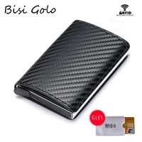 bisi goro aluminum box credit card wallets rfid blocking high quality slim card holders solid colorful mini wallet wholesale