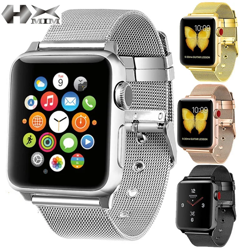 

Тонкий ремешок для Apple Watch SE 6/5/4, 40 мм и 44 мм, металлический ремешок для iWatch серии 3/2/1, 38 мм и 40 мм