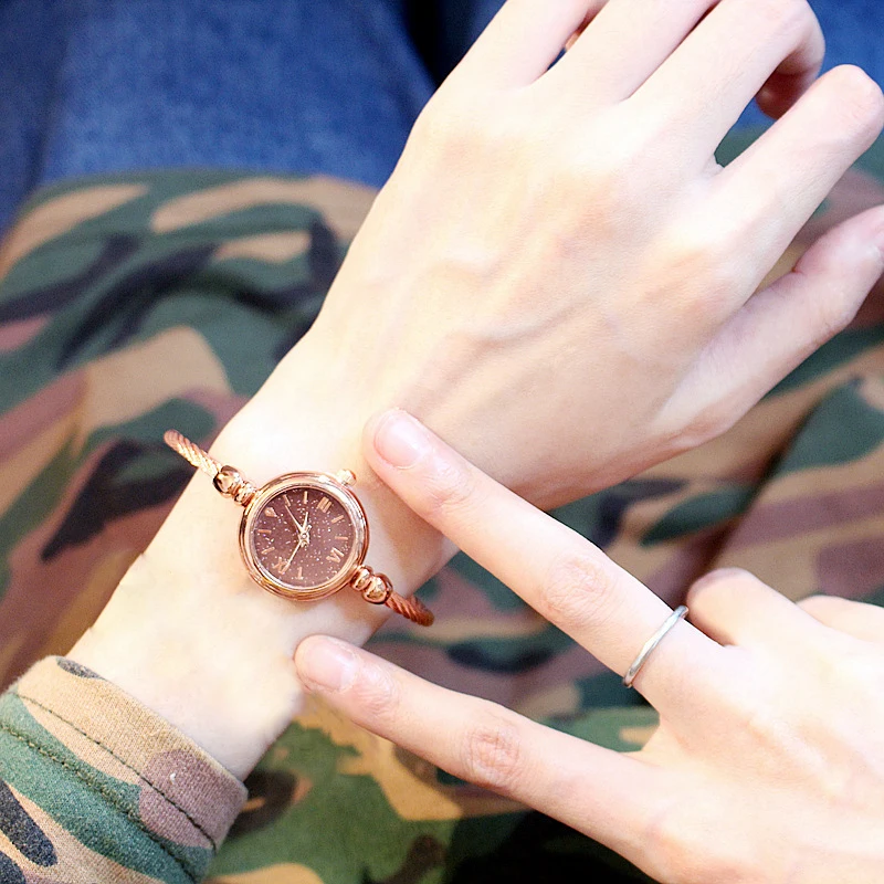 rose gold brown МОДНЫЕ ЖЕНСКИЕ НАРЯДНЫЕ часы Роскошные женские наручные часы повседневные женские звездное небо кварцевые часы-браслет Relogios Femininos - Цвет: rose gold brown