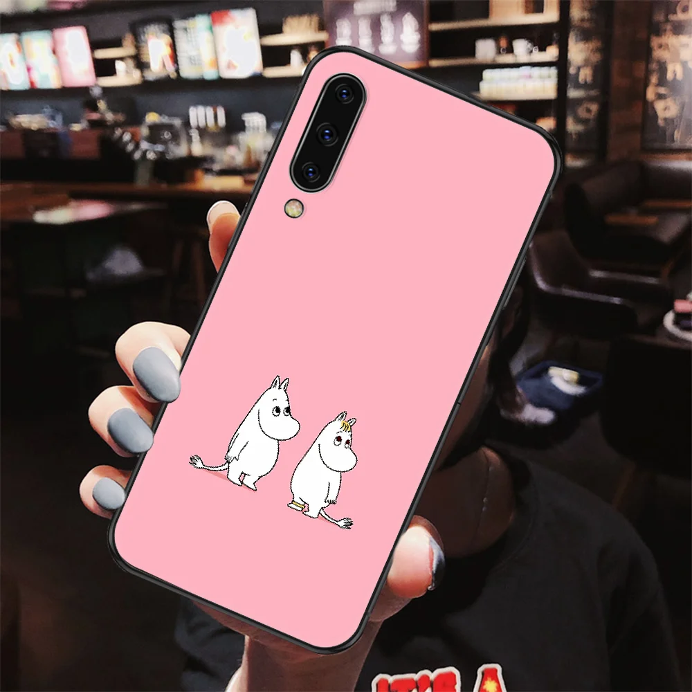 

moomine cute Cartoon Phone case For Samsung Galaxy A 3 5 7 8 10 20 21 30 40 50 51 70 71 E S 2016 2018 4G black pretty waterproof