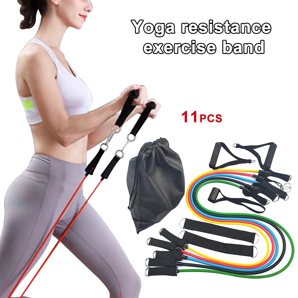 

11 PCS Resistance Band Yoga Pilates Abs Training Exercise Yoga Tubes Pull Rope Rubber Expander Elastic Bands Fitness 2