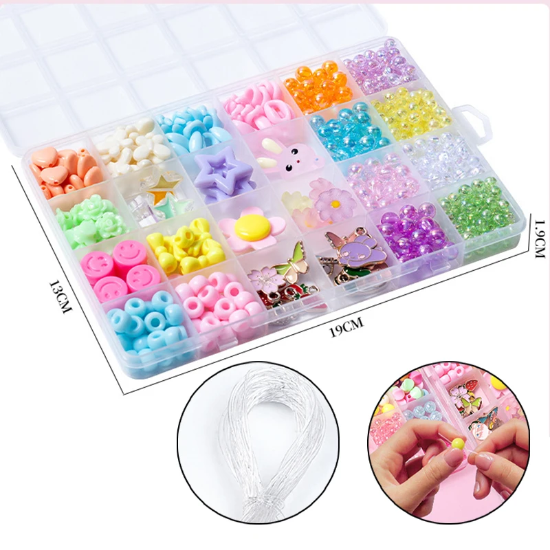 

DIY Children's beaded toys diy handmade girls handmade beads to wear necklaces bracelets party party creative gifts