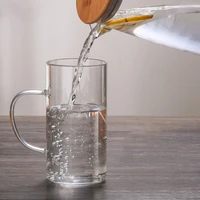 glass water pot cold water bottle handle water kettle transparent heat resistant juice teapot pitcher water jug