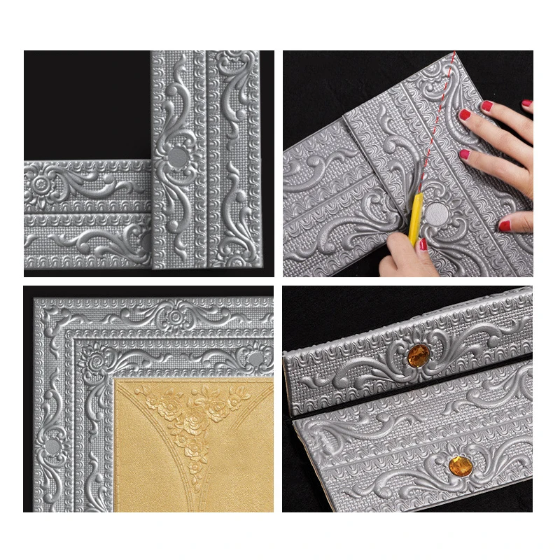 3D наклейки на стену самоклеящиеся водонепроницаемые полоски для линии талии