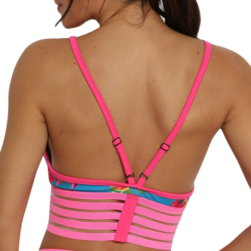 

Bra for Women Floral Printed Rose Color Straps Bras Sport Casual Gym Runnning Fitness Female Adjustable Sexy Bras