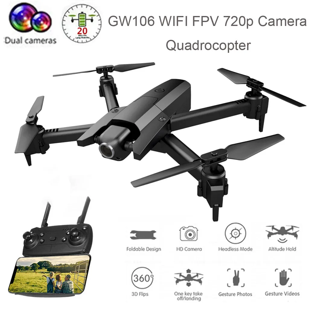 GW106 wifi FPV 720p камера без головы складной Квадрокоптер долгое время полета Дрон