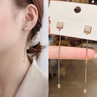 long tassel drop earrings golden colortrend trend 2022 fashion hanging women earrings geometry korean jewelry girls party gift