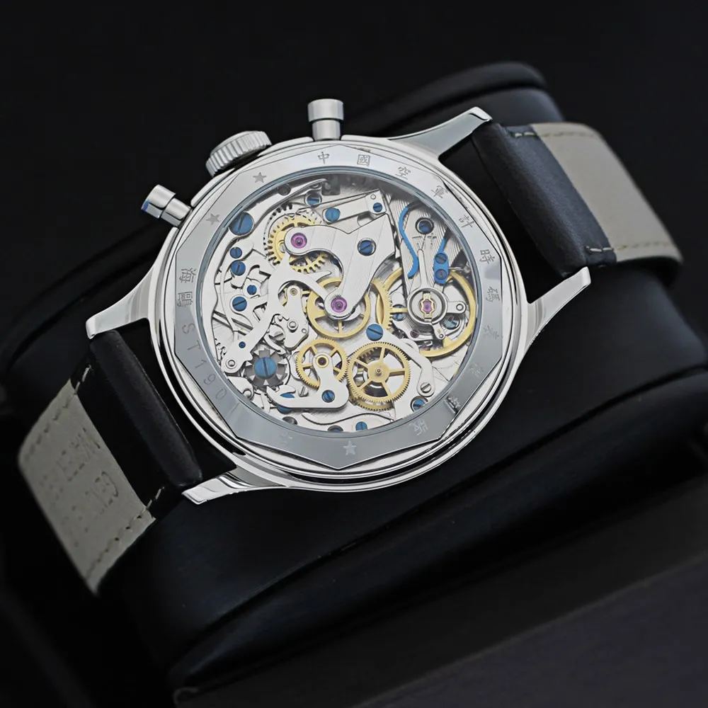 Часы мужские механические в стиле милитари с хронографом | Наручные часы